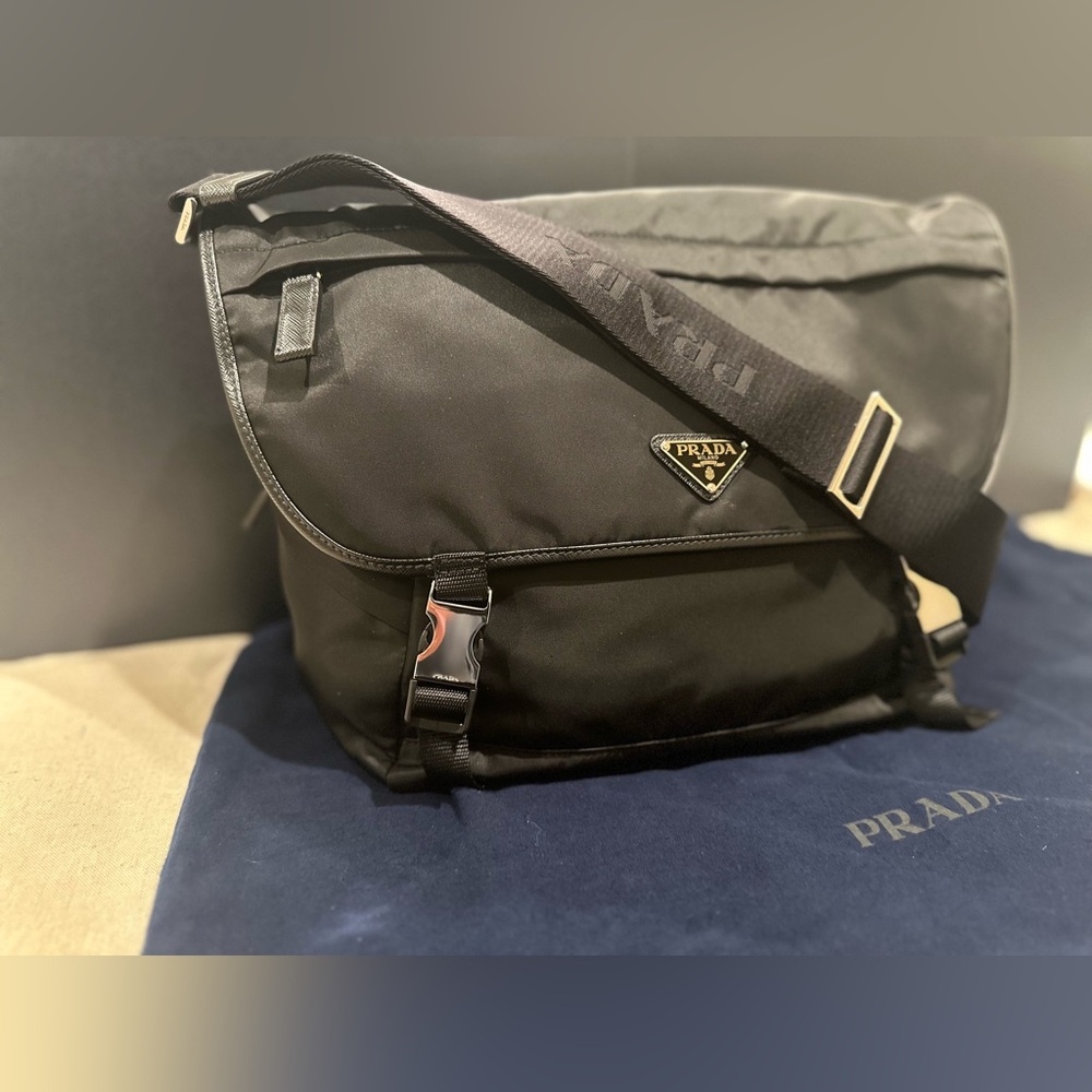Prada Re-Nylon buckled recycled-nylon and leather cross-body bag